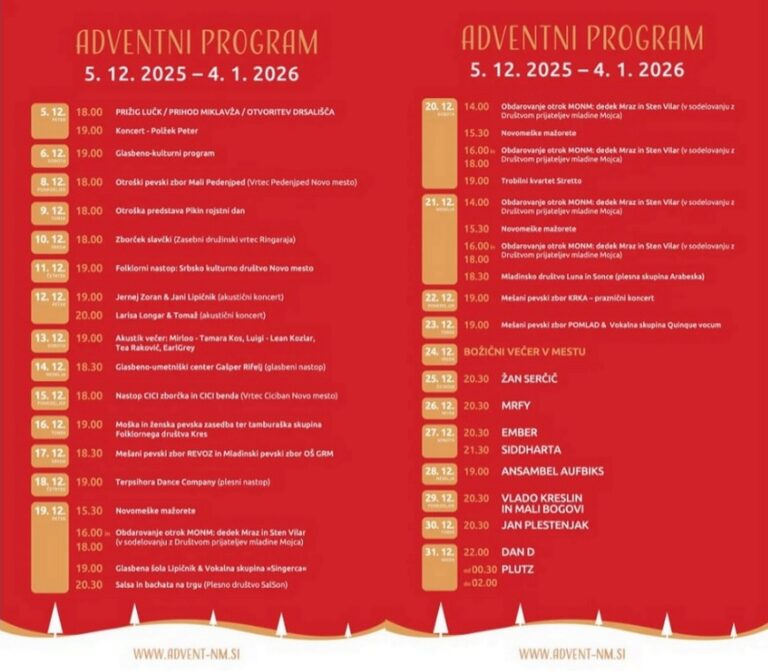 adventni program novo mesto